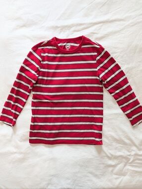 wonder nation Red, Cream & Black Long-Sleeve Striped Tee